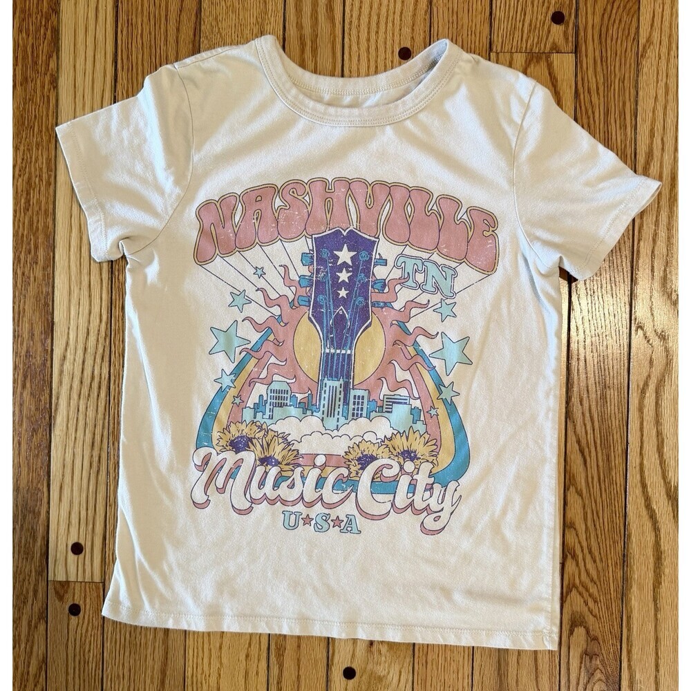 Zoe & Liv Nashville TN Graphic T Shirt Womens XS Music City Retro Tee